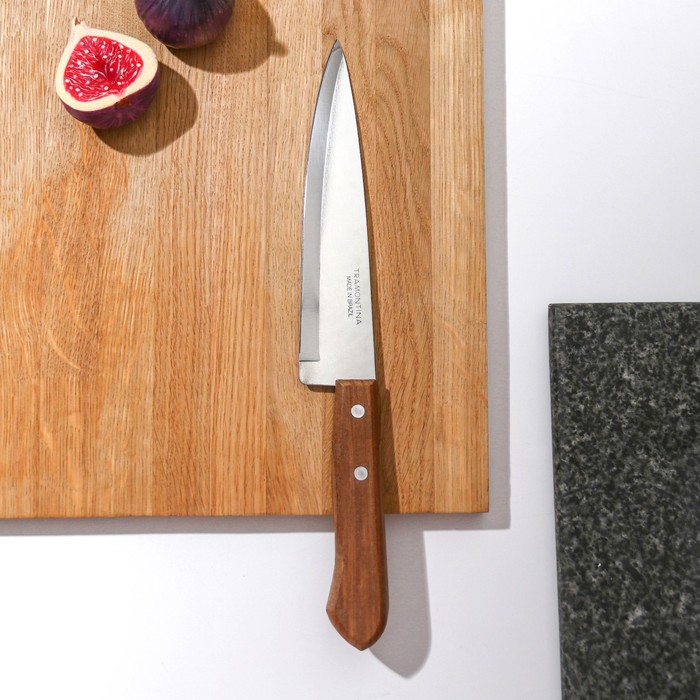 Нож поварской Tramontina Universal, лезвие 17,5 см, сталь AISI 420, деревянная рукоять нож tramontina universal 17 5см поварской нерж сталь дерево