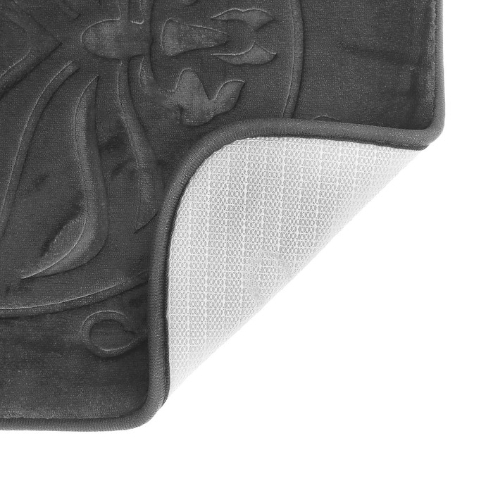 Набор ковриков для ванной и туалета "Узор", цвет серый