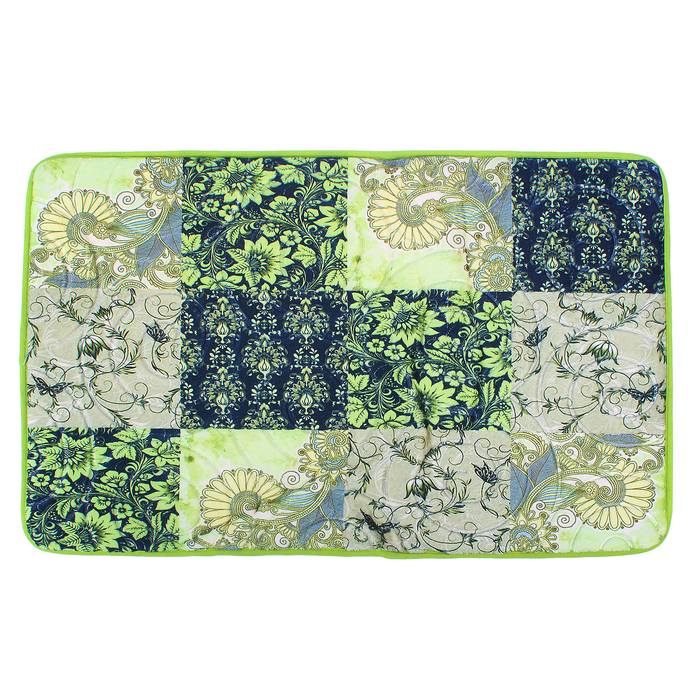 Коврик для ванной "Коллаж" 50х80 см, цвет зеленый