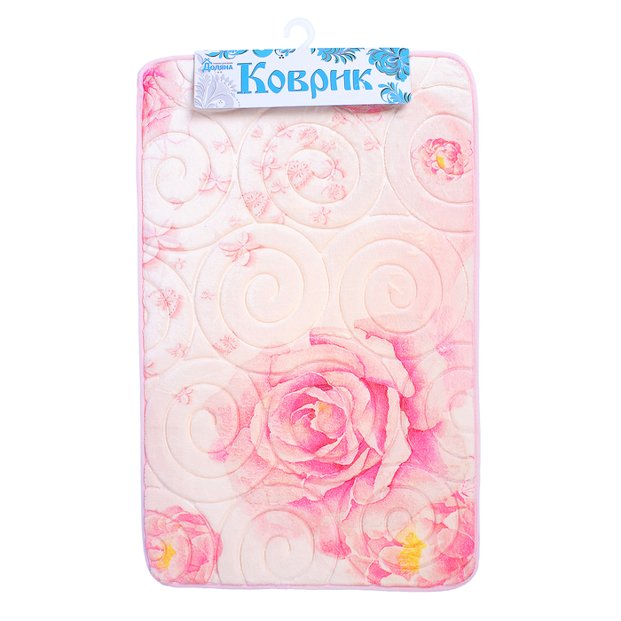 Коврик для ванной "Роза на белом"