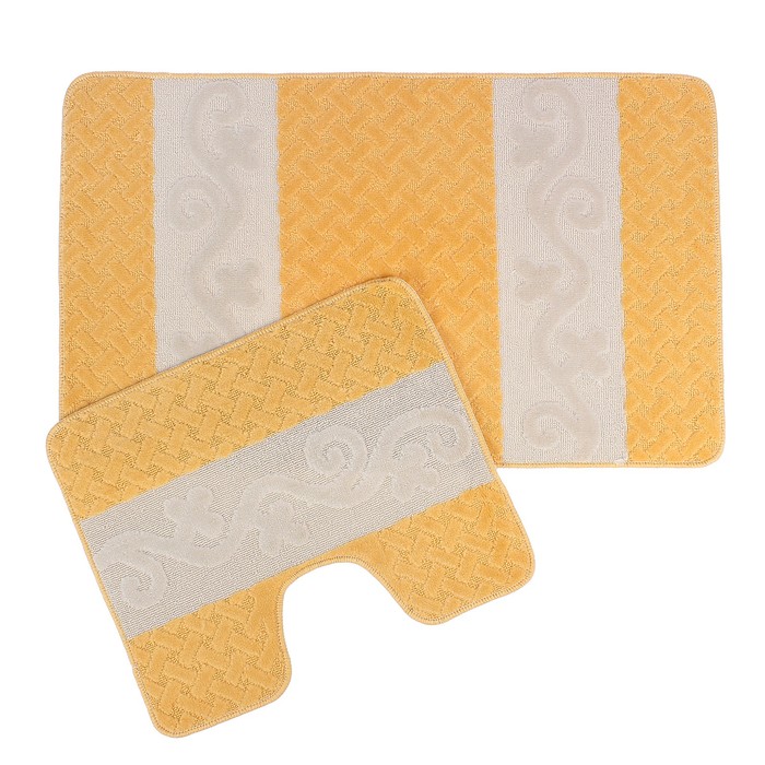 Набор ковриков для ванной и туалета 2 шт "Полосы", цвет МИКС