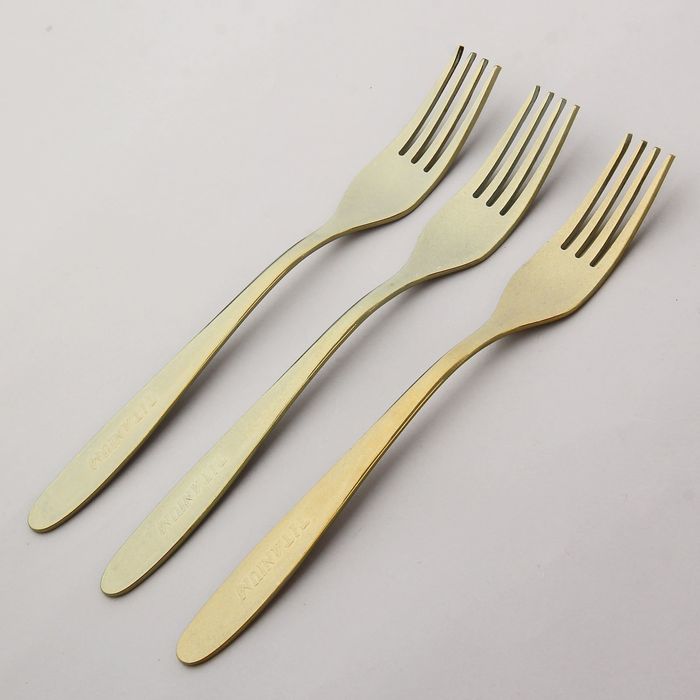 Набор вилок столовых 19 см "Классика", 3 шт, толщина 2 мм, анодированные, цвет желтый