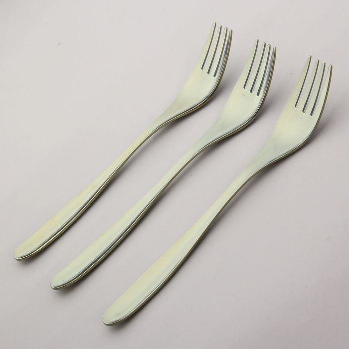Набор вилок столовых 19 см "Финский дизайн", 3 шт, толщина 2 мм, анодированные, цвет желтый