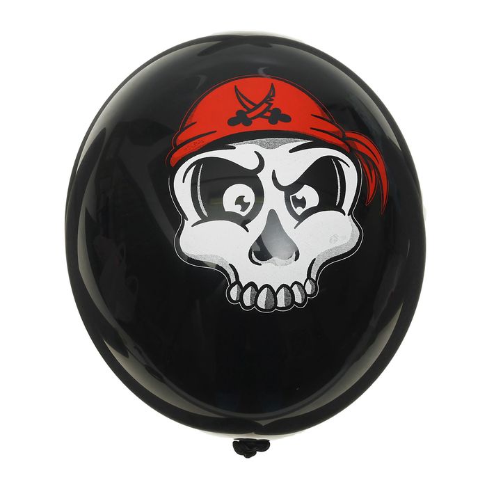 Шар латексный 14" Череп в бандане набор 50 шт