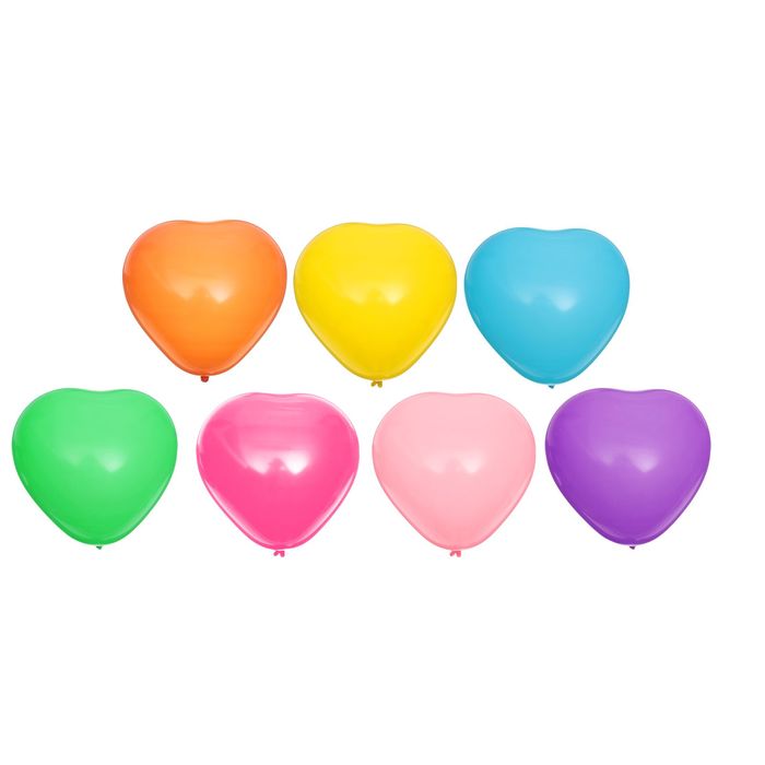 Шар латексный Сердце 16" Пастель цвета МИКС 25 шт.