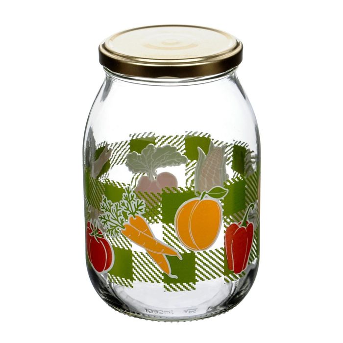 Банка с металлической крышкой "Овощи", 1 л