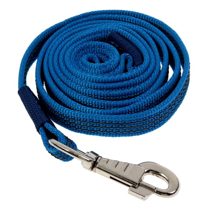 Поводок с латексной нитью двухсторонний, 2 м х 2 см, нейлон, синий