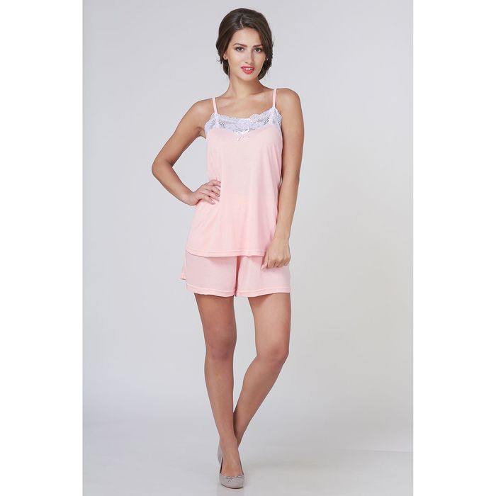 Комплект женский (майка, шорты) "Ласса" вискоза 1027 цвет розовый, р-р 50