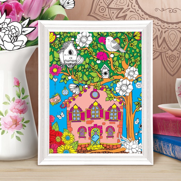Роспись по номерам без подрамника "Сказочный сад", серия антистресс, 30 х 40 см