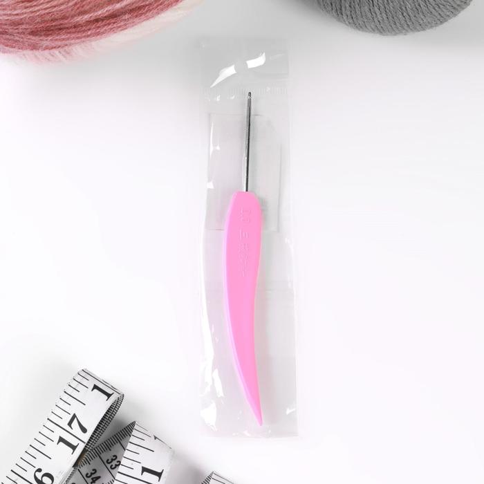 Крючок для вязания, d=2мм, 14см, цвет розовый