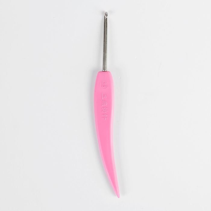 Крючок для вязания, d=3,5мм, 14см, цвет розовый