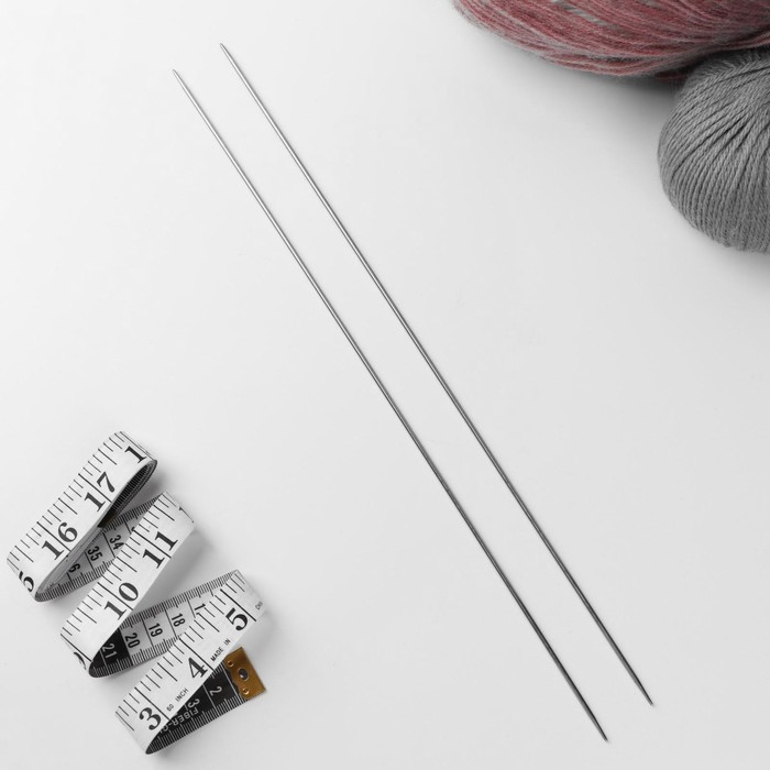Спицы для вязания, прямые, d=2,5мм, 35см, 2шт