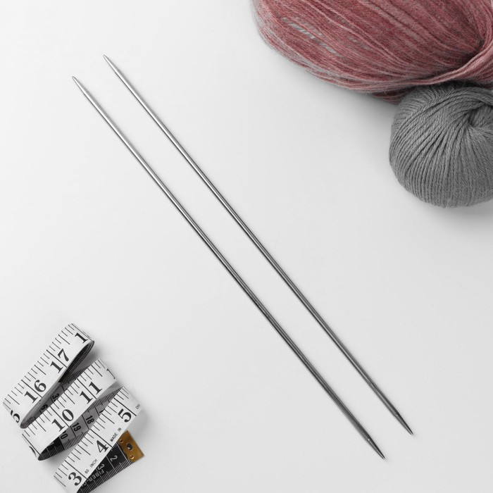 Спицы для вязания, прямые, d=5мм, 35см, 2шт