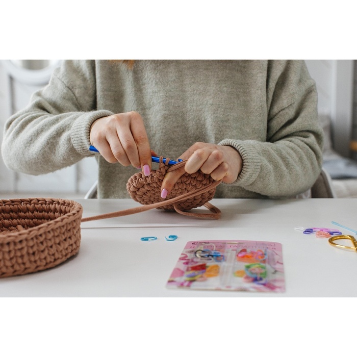 Крючок для вязания, алюминиевый, d=10мм, 15см, цвет МИКС