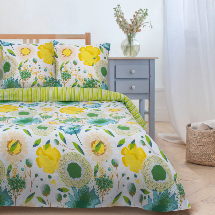 Постельное бельё "Этель" 1.5 сп Акварель 143*215 см, 150*214 см, 70*70 см -2 шт, поплин 125 г/м2