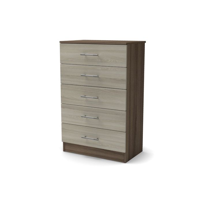 Комод ЭКО СТИЛЬ-С с 5-ю ящиками 680x420x1065 Ясень шимо темный/светлый