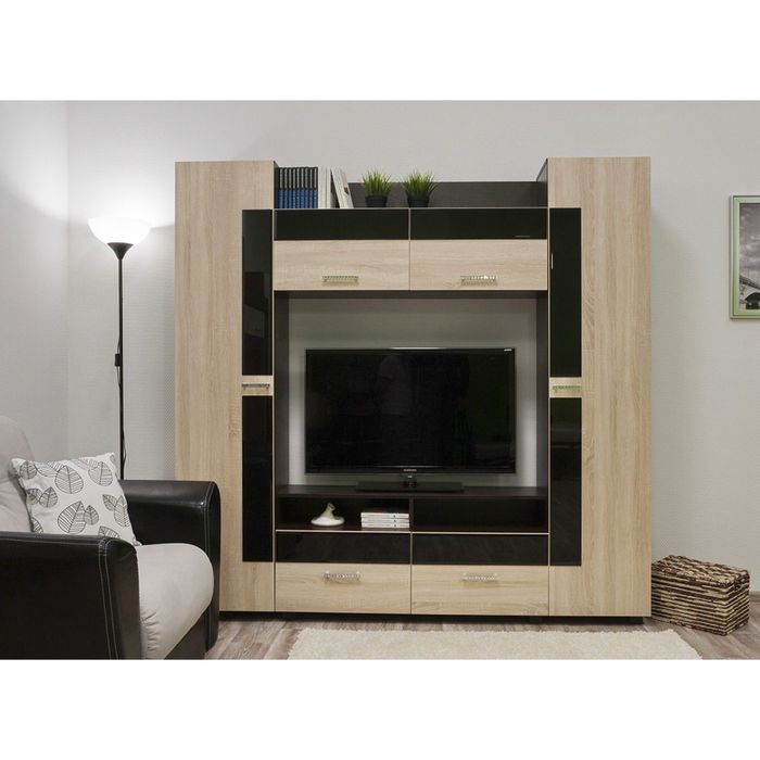 Стенка Квант 2004х360х1958 Венге/дуб сонома