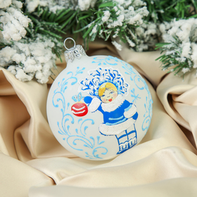 

Шар новогодний "Снегурочка стоит на снегу" d-8 см, микс