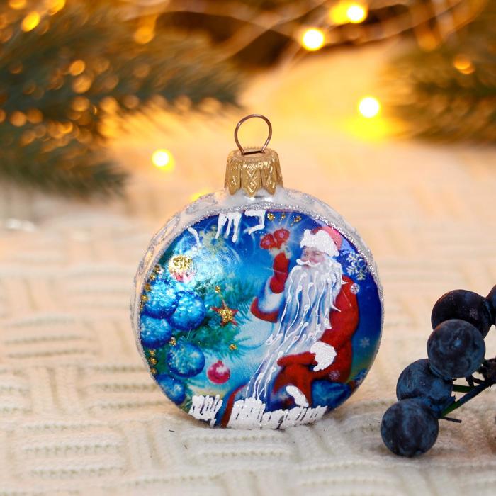 Шар новогодний "Медальон" 8 см, микс