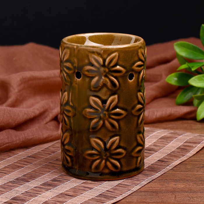 Аромалампа керамика "Подснежники" 12,5х7,8х7,8 см