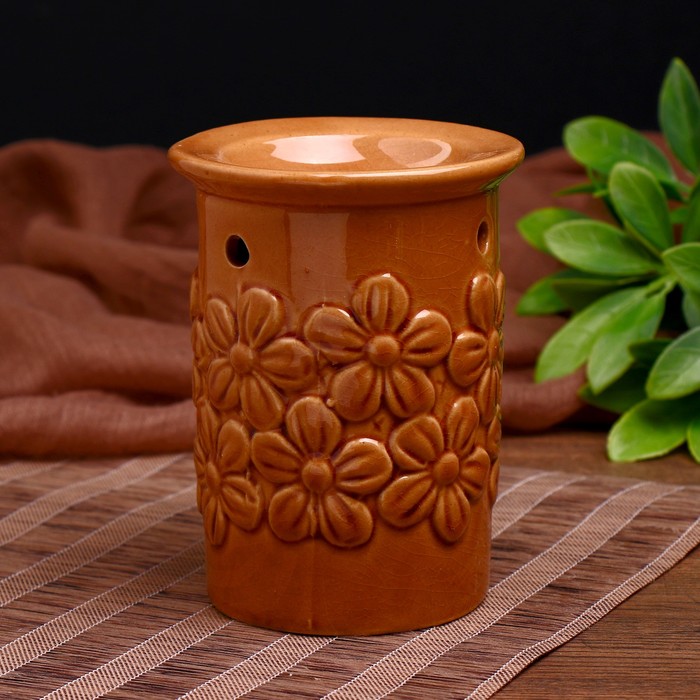 Аромалампа керамика "Ромашки" 12х9х9 см