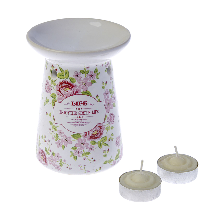 Аромалампа керамика с 2 свечами "Прованс" МИКС 2х8,5х8,5 см