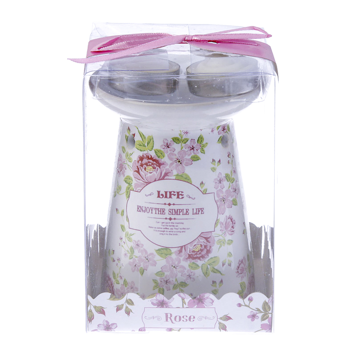 Аромалампа керамика с 2 свечами "Прованс" МИКС 2х8,5х8,5 см