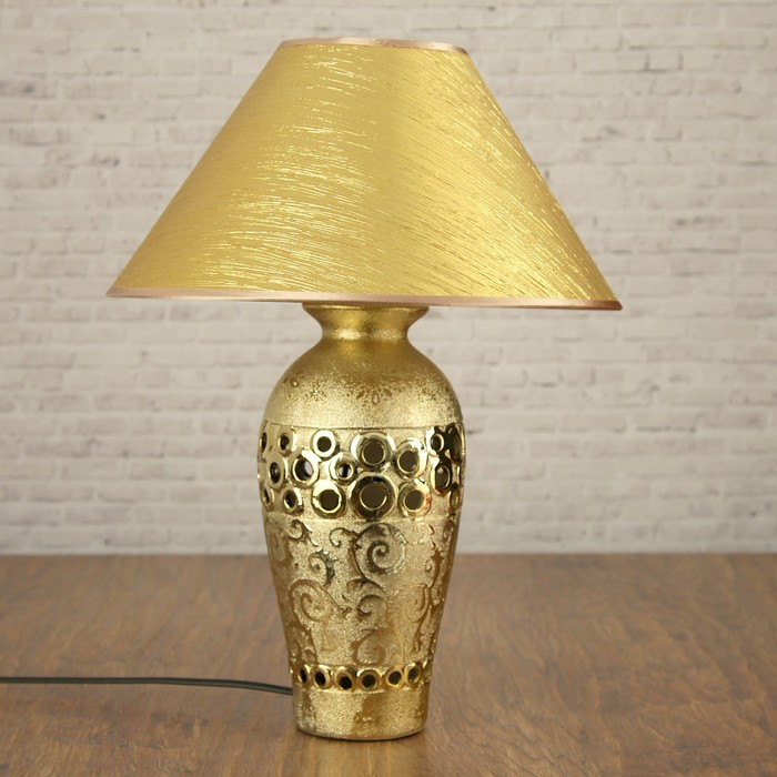 Лампа настольная с абажуром Е14 40 Вт "Золотой песок" 47х34,5х34,5 см