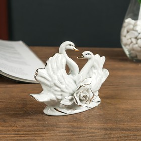 

Сувенир керамика "Лебеди белые в пруду" белые с золотом 10х4,5х13,5 см