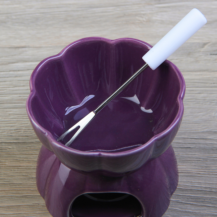 Набор для фондю "Ромашка" с вилочкой 12,5 см, цвет сиреневый