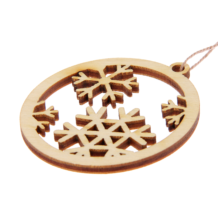 Бирка "Новогодний шар", бежевая, D=5см