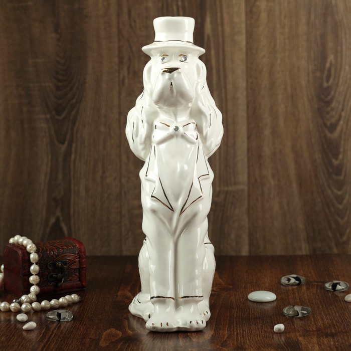 Копилка "Собака Барон" глянец белый