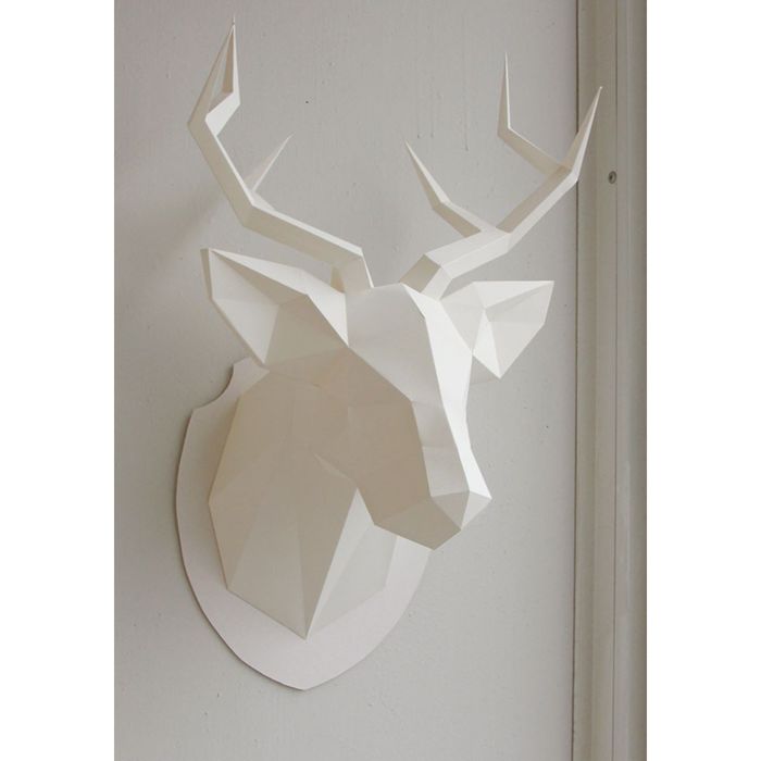 Набор Polygonal paper для склейки головы оленя, белый
