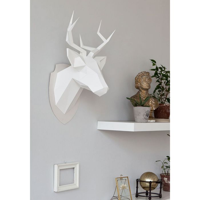 Набор Polygonal paper для склейки головы оленя, белый