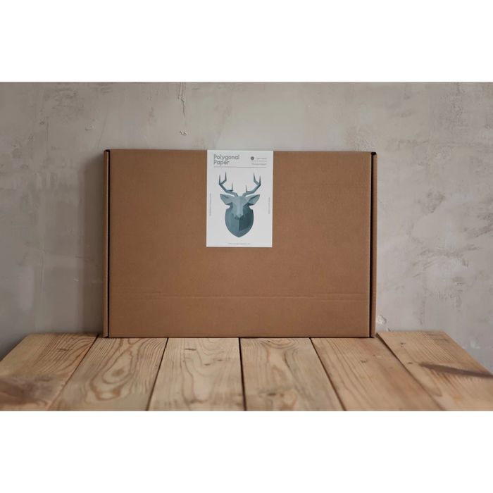 Набор Polygonal paper для склейки головы оленя, серый