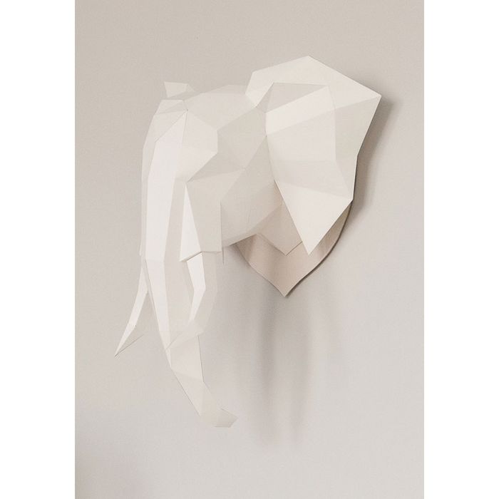 Набор Polygonal paper для склейки головы слона, белый
