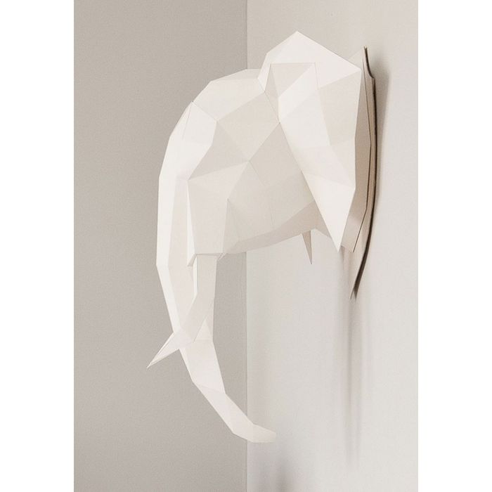 Набор Polygonal paper для склейки головы слона, белый