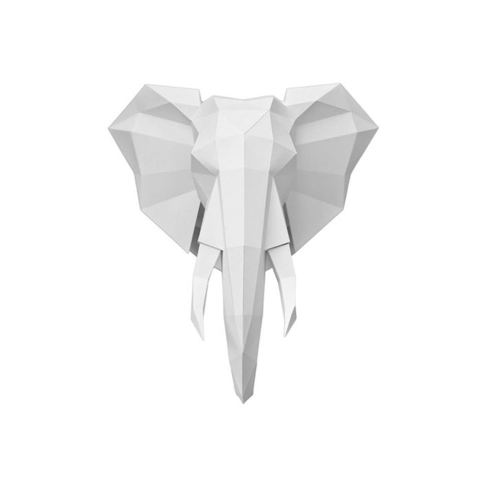 Набор Polygonal paper для склейки головы слона, белый
