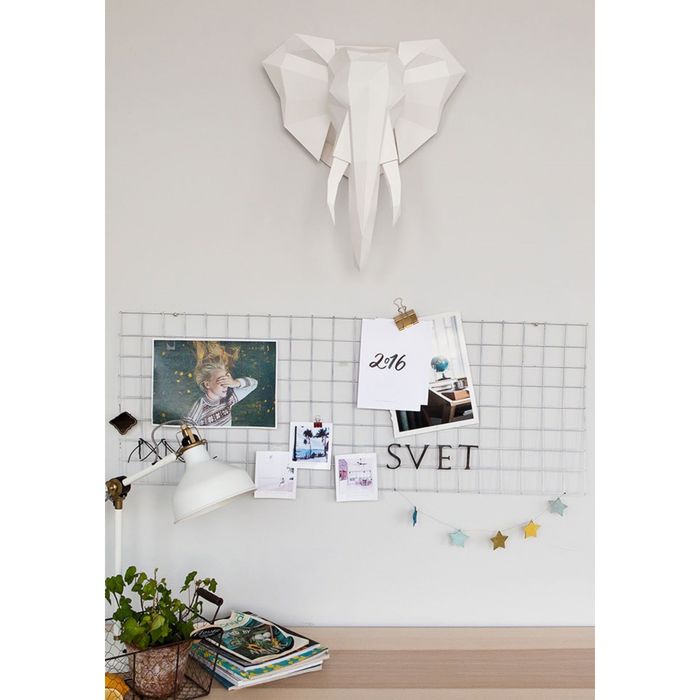 Набор Polygonal paper для склейки головы слона, белый