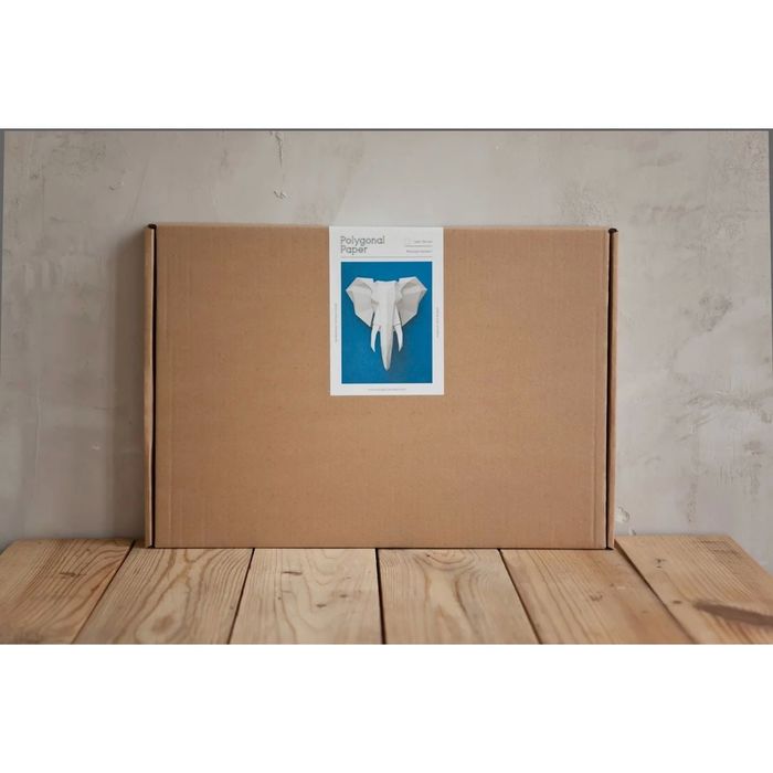 Набор Polygonal paper для склейки головы слона, белый