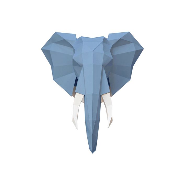 Набор Polygonal paper для склейки головы слона, голубой