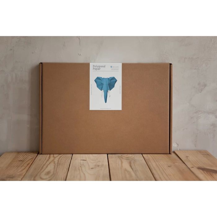 Набор Polygonal paper для склейки головы слона, голубой