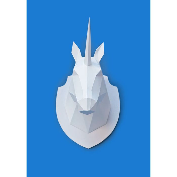 Набор Polygonal paper для склейки головы единорога, белый