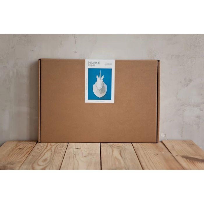 Набор Polygonal paper для склейки головы единорога, белый