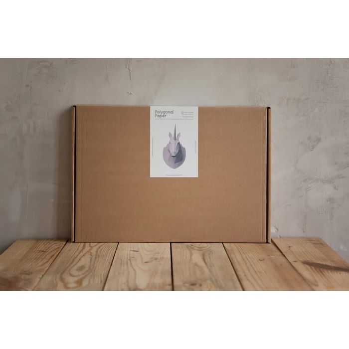 Набор Polygonal paper для склейки головы единорога, розовый