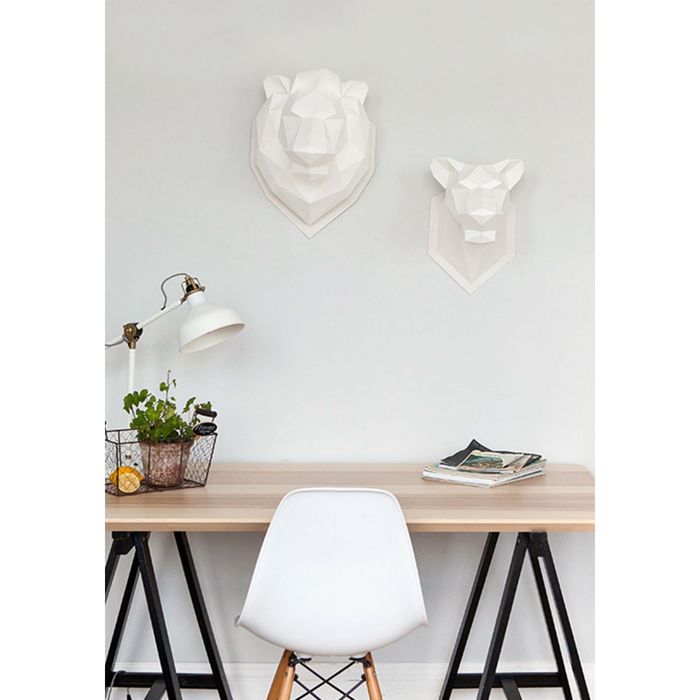 Набор Polygonal paper для склейки головы львицы, белый