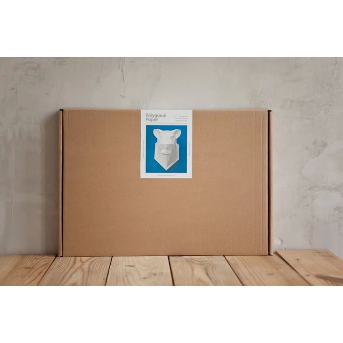 Набор Polygonal paper для склейки головы львицы, белый