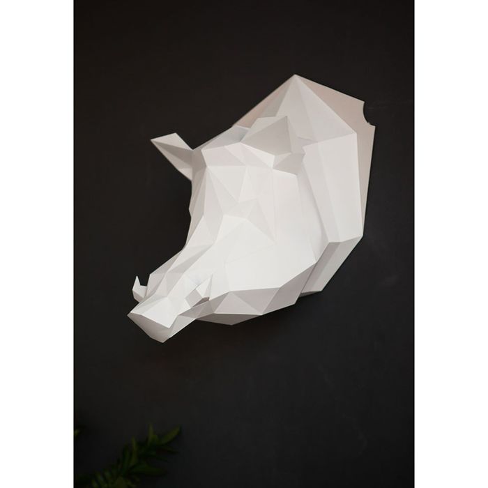 Набор Polygonal paper для склейки головы кабана, белый