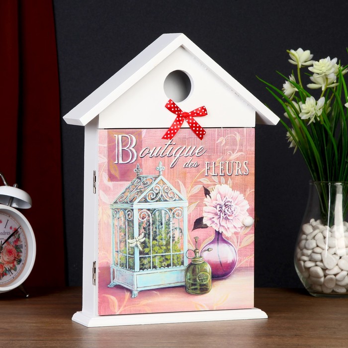 Ключница дерево 6 крючков "Флоранж" 31,2х22,5х5,5 см