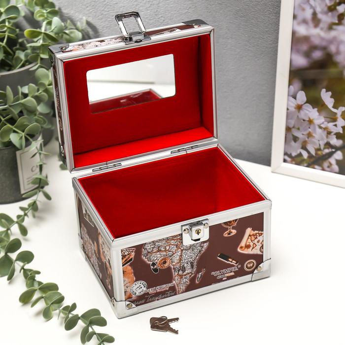 Шкатулка "Карта мореплавателя" коричневая 13х17х13 см